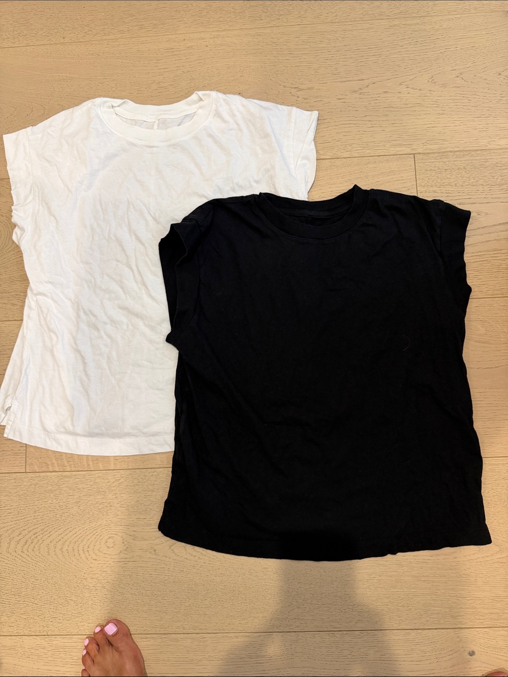 A new day cap sleeve t shirt one small one medium
